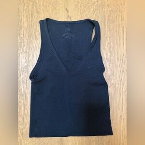 JoJa Black V-Neck Ribbed sports Tank